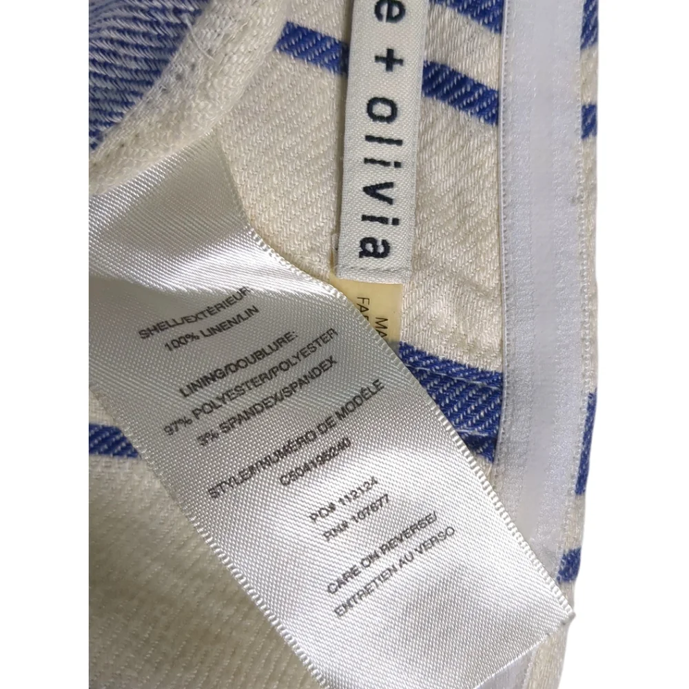 Alice + Olivia ‘Lucie’ Striped Linen Strapless Jumpsuit SZ 6 - Picture 7 of 10